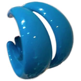 复古港风蓝色C型耳环女2025新款爆款气质时尚耳钉高级感夸张耳饰