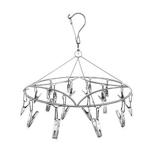 茶花袜子晾衣架晒架家用阳台圆形圆盘多夹子衣架多功能防风夹子