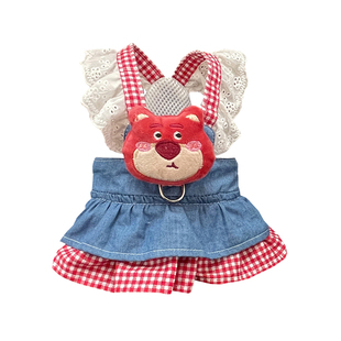 狗狗牵引绳裙子春夏季小狗比熊泰迪约克夏衣服宠物猫咪衣服公主裙