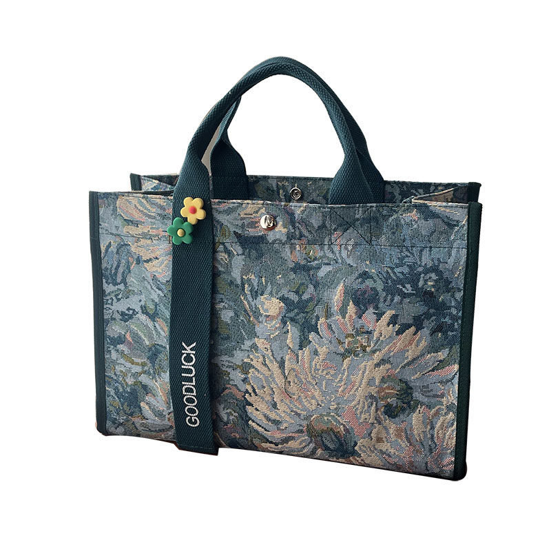 日系多隔层大容量防水手提包经典A4包手提饭盒袋百搭可斜挎