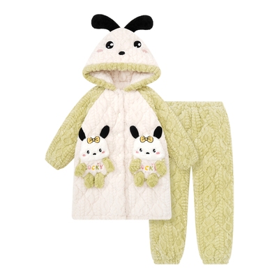 帕恰狗卡通女童睡衣冬珊瑚绒加厚