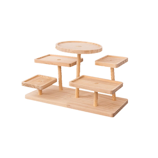 天秤座实木桌面置物架趣味展示化妆品手办家用多层盲盒收纳整理架