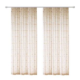 新款儿童房亚麻纱窗帘纱帘透光不透人南瓜卡通印花卧室阳台飘窗纱