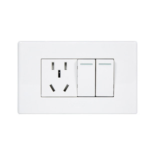 公牛118型二开单控三孔墙壁双开五孔二位带开关插座120面板家用