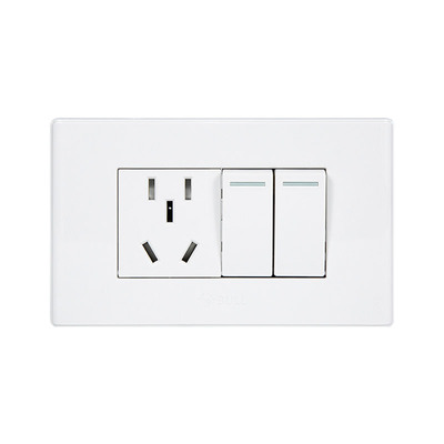 公牛118型单控二位带开关插座