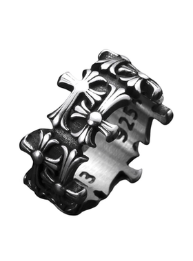 双生十字绊-不掉色钛钢朋克戒指