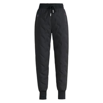 雅鹿高腰白鸭绒保暖羽绒裤女