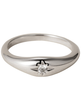 素图六芒星尾戒小众设计