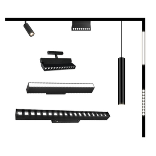 磁吸轨道灯无主灯客厅卧室照明设计明装嵌入式泛光灯线条灯导轨灯