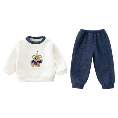 男童珊瑚绒睡衣套装秋冬2025新款