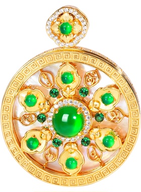 VISING珠宝【爆运罗盘】富婆玩具黄金色罗盘吊坠项链创意抽签S925