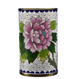 中国特色手工艺北京特产景泰蓝磨光笔筒铜胎掐丝珐琅出国办公礼品