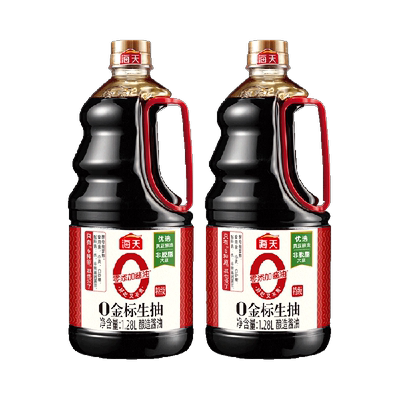 海天0添加金标生抽特级1.28L酱油