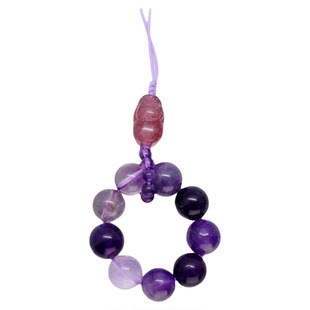 招财九紫离火运天然紫水晶手机链钥匙扣多宝转运貔貅聚财2025新款