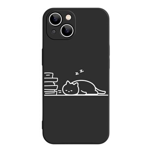 加班猫咪iPhone17promax苹果16pro小米15华为mate70创意pura80简约防摔iqoo13适用oppofindx8s一加情侣手机壳