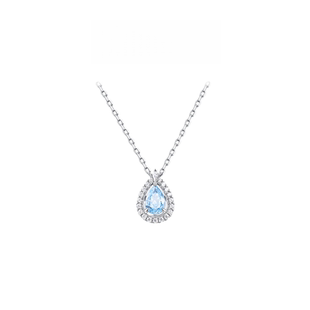 蓝眼泪S925纯银吊坠毛衣链轻奢锁骨链设计感小众颈链时尚生日礼物