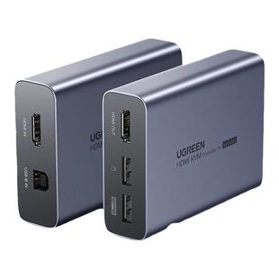 绿联hdmi kvm延长器单网线网络传输150米带usb口键盘鼠标转网口传输1080高清视频rj45转换光纤信号增强放大器