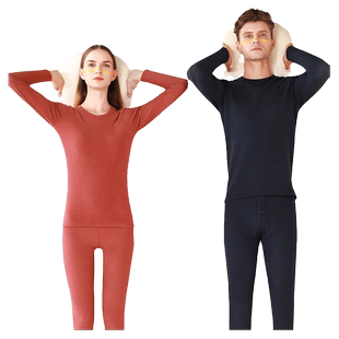 基达羊毛蚕丝德绒保暖内衣女套装发热加厚加绒秋衣秋裤男士冬季