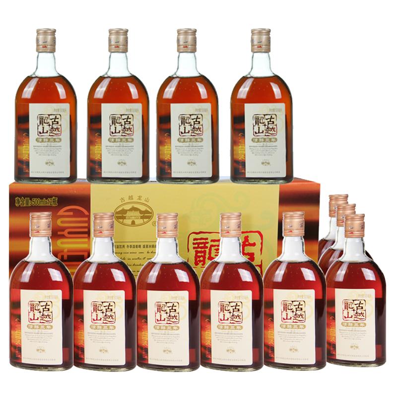 古越龙山绍兴黄酒清醇三年500ml*12瓶花雕酒绍兴酒整箱装绍兴老酒