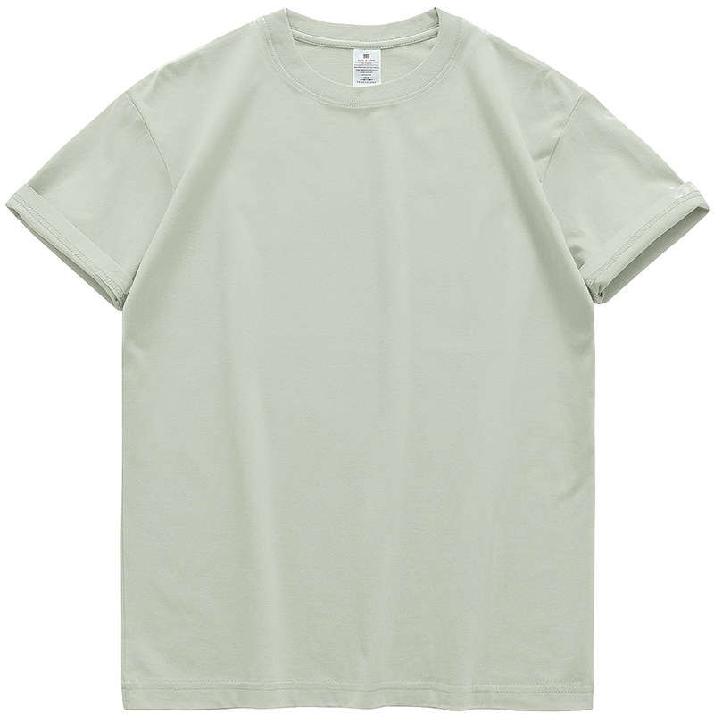 纯棉重磅男士短袖t恤纯色夏季全棉打底衫半袖100%新疆长绒棉白色