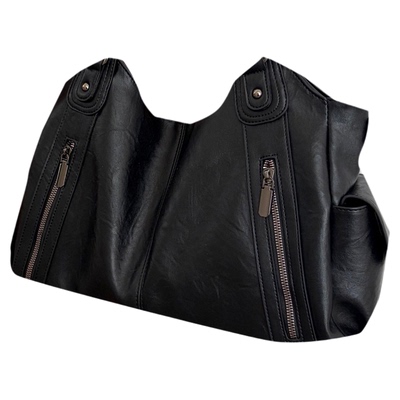 YUEN高级感原宿复古单肩斜挎腋下托特暗黑系港风挎包皮质男女背包