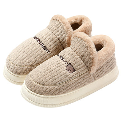 棉拖鞋女包跟加绒加厚底棉鞋外穿