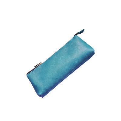 向鱼疯马羊皮手工包头层油蜡笔袋