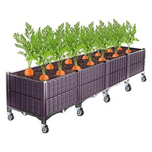 带轮种菜神器家庭阳台专用种植箱楼顶长方形塑料花盆家用户外花箱