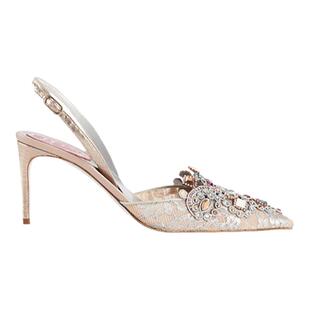 【礼物】RENE CAOVILLA VENEZIANA系列裸色水钻高跟鞋RC婚鞋