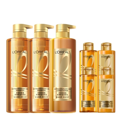 【李佳琦直播间生活节】欧莱雅大金瓶洗发水套装柔顺顺滑*