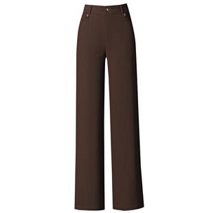 雅鹿西装裤女新款秋冬季加绒加厚裤子女士直筒裤西裤中年妈妈裤子