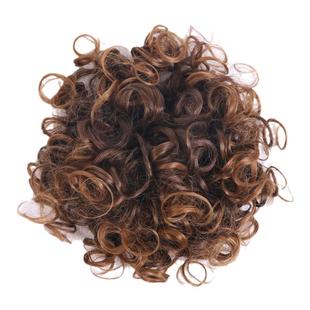 欧美外贸女士卷发圈凌乱发圈蓬松花苞头抽绳发包马尾Curly