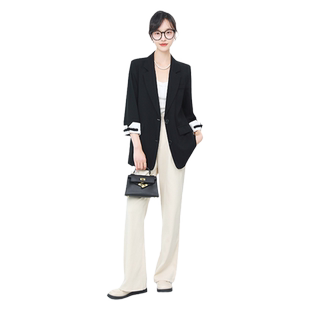 雪纺小西装外套女薄款夏季2026新款休闲高级感黑色西服上衣防晒衣