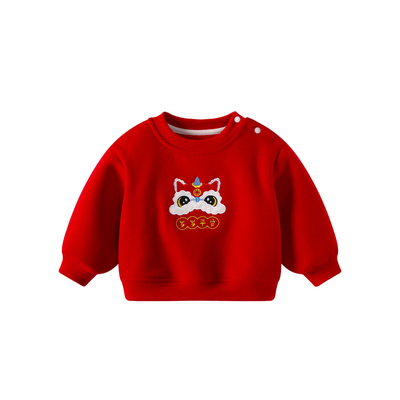 男童套装秋冬婴儿红色衣服