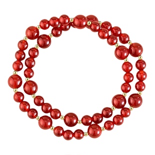 AJIDOU阿吉豆手链红玛瑙DIY手串女款多圈马年本命年生日礼物手饰