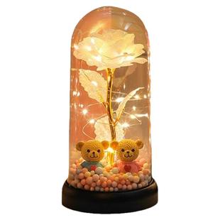 永生花束玫瑰小夜灯摆件卧室装饰生日礼物送女友女孩儿童实用新年