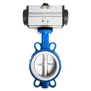 气动四氟蝶阀D671F-16对夹式阀门耐腐蚀耐高温不锈钢DN40 50 65