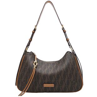 稻草人包包女式2026新款时尚印花腋下包大容量精致百搭单肩斜挎包