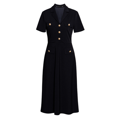 罗衣知性黑色西装连衣裙