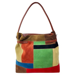 CTANDJIM麂皮糖果色彩抽绳福袋包 水桶包 斜挎包 单肩包