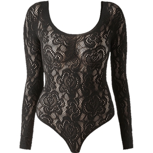 CALZEDONIA卡泽意袜春夏女士性感蕾丝花卉透视网眼连体衣MODC2152