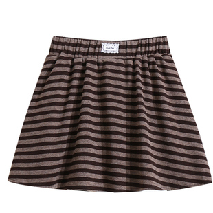 超好看冬装条纹针织短裙半身裙女冬配靴子2025秋冬新款防走光裙子