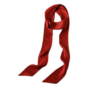 2米超长纯红色丝绸缎带小长条细窄丝巾女编发带丝带飘带领带腰带