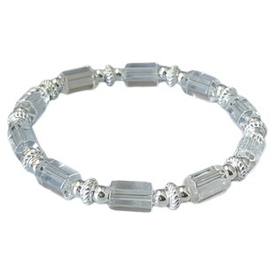 梵灵原创设计师小众款巴西天然冰透棱柱白水晶纯银手链文艺复古