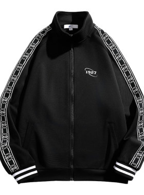 外套男生2025春季新款黑色卫衣