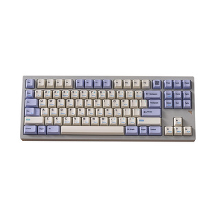 PBTfans Nano 复古蓝白配色热升华键帽pbt原厂玻璃微珠类肤感