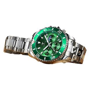 凤凰传奇曾毅演唱会同款绿劳力土绿水鬼手表男款机械腕表石英品牌