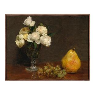 新品 拉图尔《花卉静物系列》版画 客厅餐厅客厅背景墙装饰画实木