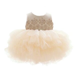 抓周礼服女宝宝公主裙网纱蓬蓬裙小女孩百日周岁生日蛋糕裙子可爱