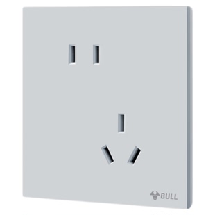 公牛开关插座官方旗舰店正品蝶翼超薄开关五孔插座公牛g57丝绒灰